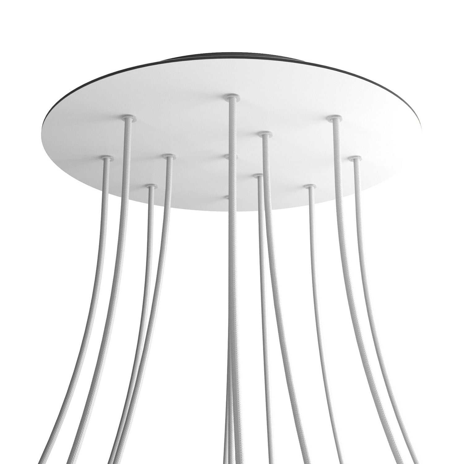 Rosone XXL Rose - One rotondo, diametro 400 mm con 12 fori e 4 fori laterali - Bianco opaco - Creative Cables