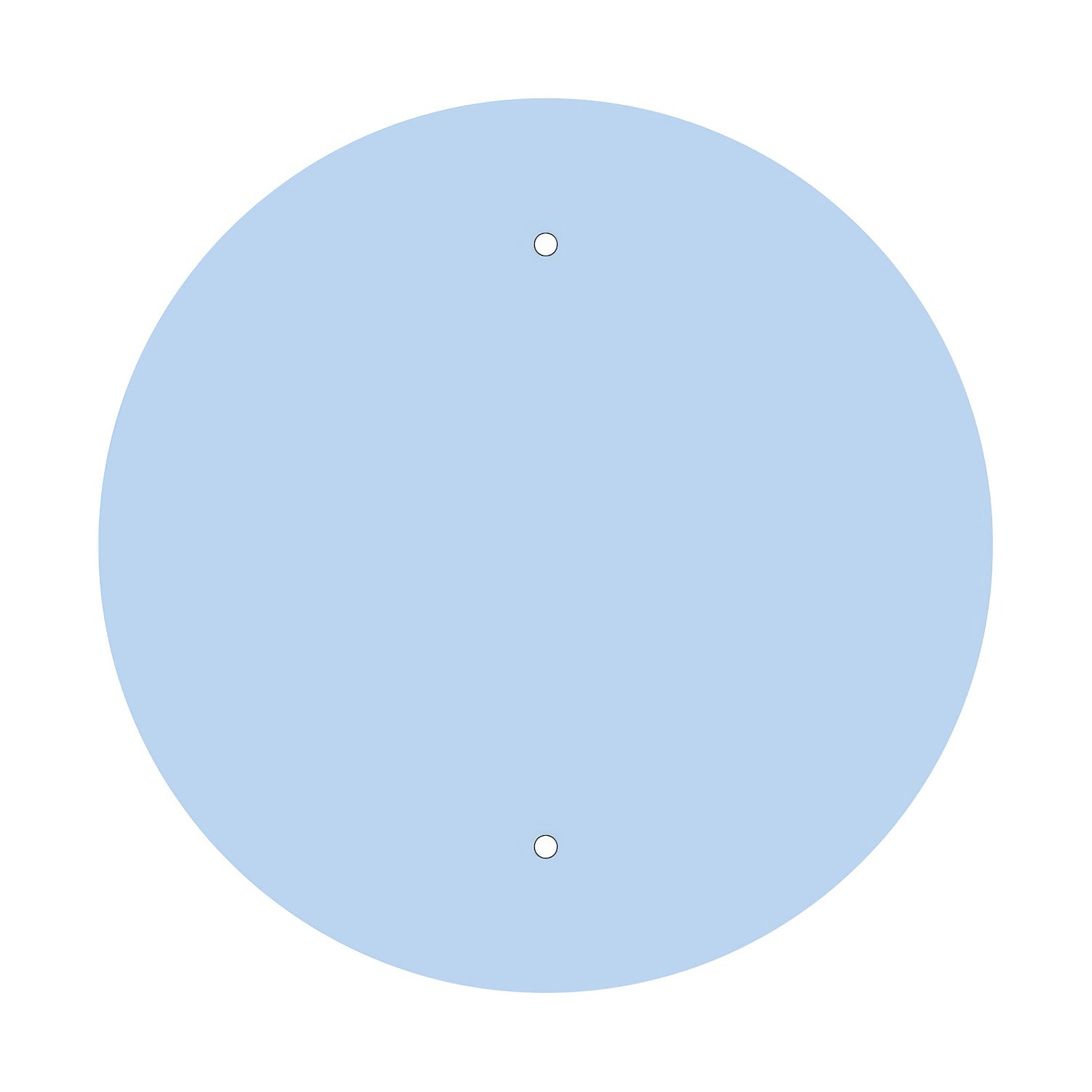 Rosone XXL Rose-One rotondo, diametro 400 mm con 2 fori e 4 fori laterali - Blu carta da zucchero Bianco