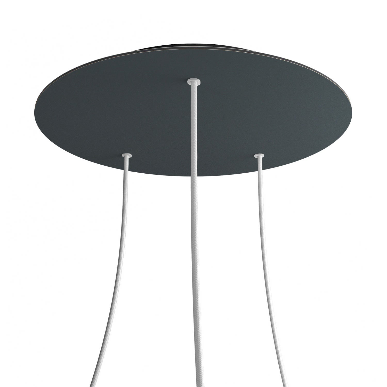 Rosone XXL Rose-One rotondo, diametro 400 mm con 3 fori e 4 fori laterali - Antracite Nero