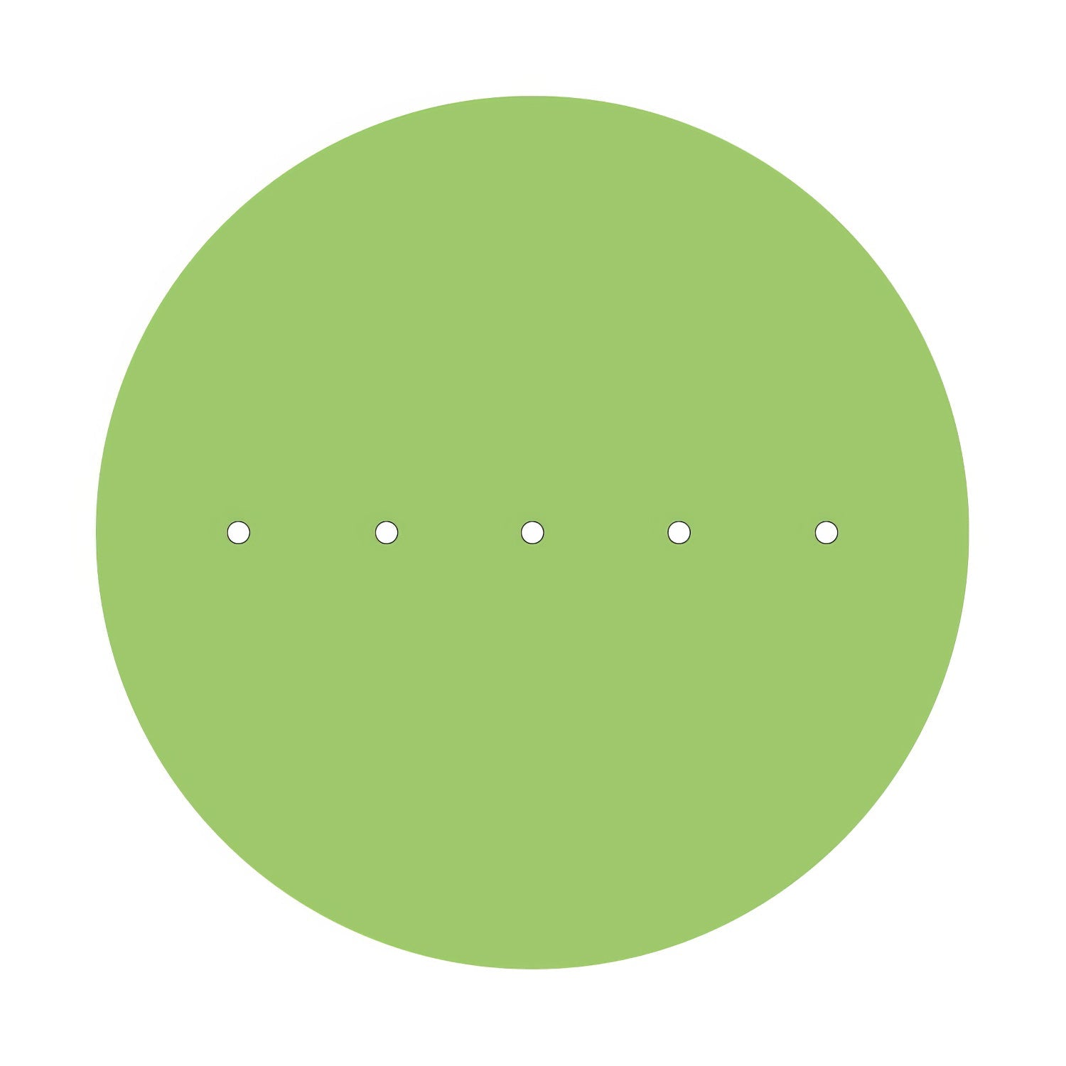 Rosone XXL Rose-One rotondo, diametro 400 mm con 5 fori in linea e 4 fori laterali - Verde prato Bianco