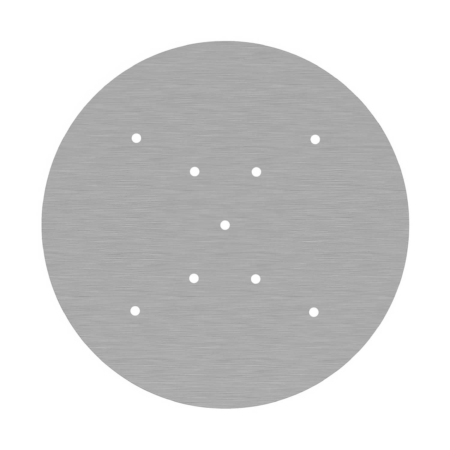 Rosone XXL Rose-One rotondo, diametro 400 mm con 9 fori a X e 4 fori laterali - Dibond Acciaio satinato Bianco