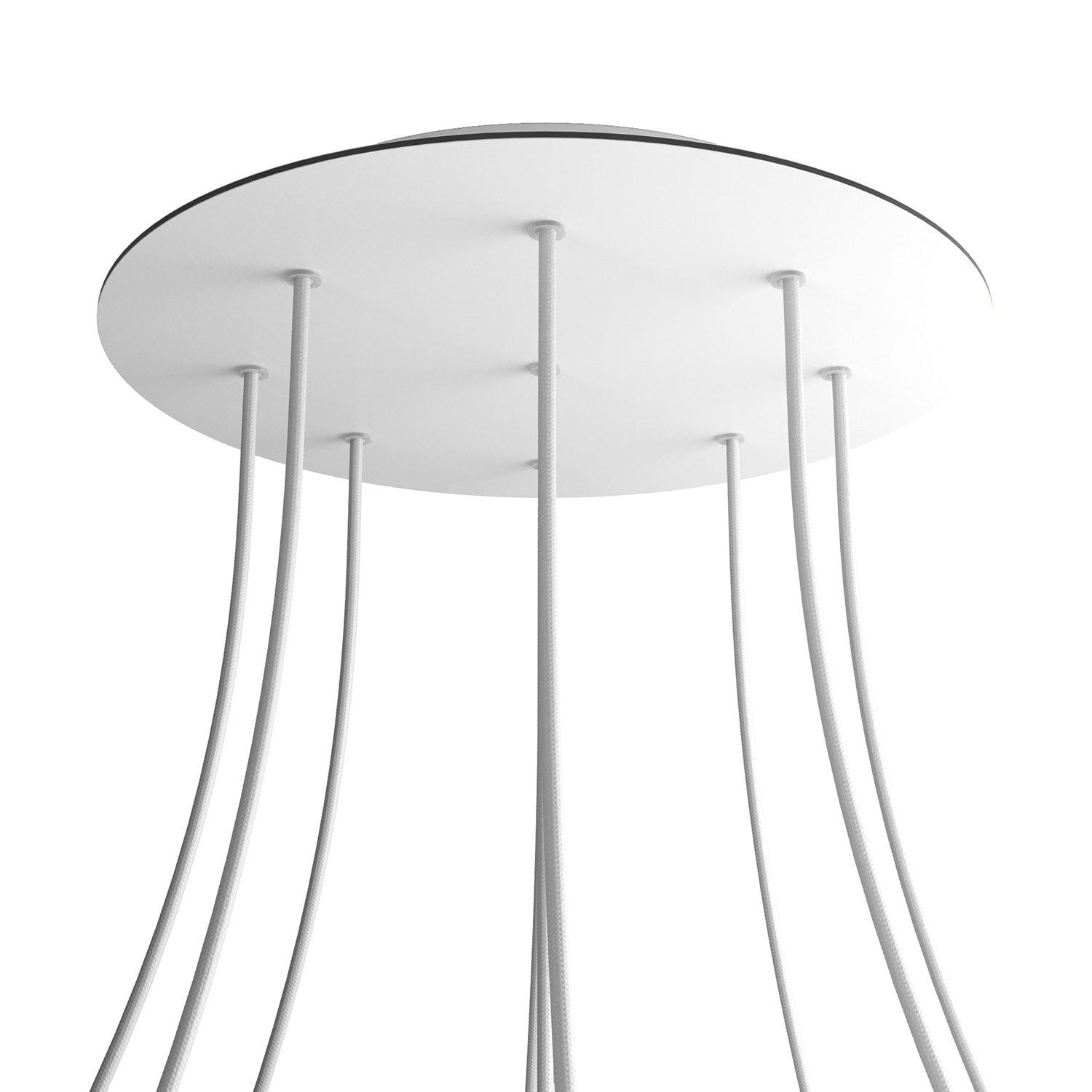 Rosone XXL Rose - One rotondo, diametro 400 mm con 9 fori e 4 fori laterali - Bianco opaco - Creative Cables