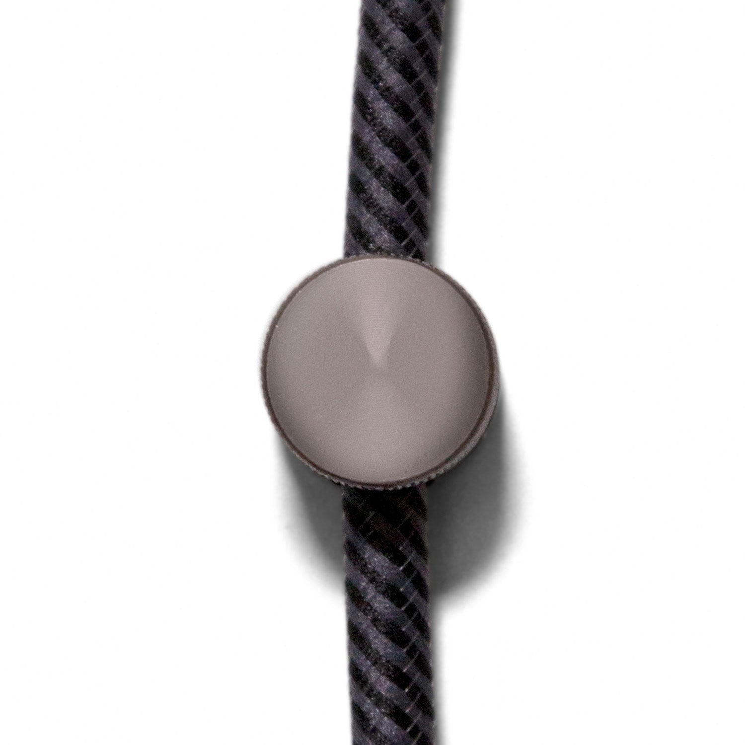 Sarè - Fissaggio a parete, passacavo in metallo per cavo tessile - Nero perla