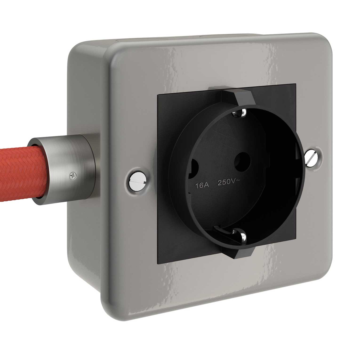 Scatola da parete in metallo con presa Schuko per Creative - Tube - Creative Cables