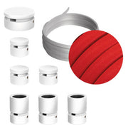 Sistema Filé Linear Kit - con cavo CM09 di 5 m per catenaria e 7 componenti in legno verniciato bianco per interni