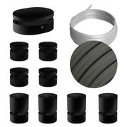 Sistema Filé Symmetric Kit - con cavo CM03 di 5 m per catenaria e 9 componenti in legno verniciato nero per interni