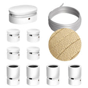 Sistema Filé Symmetric Kit - con cavo CN06 di 5 m per catenaria e 9 componenti in legno verniciato bianco per interni
