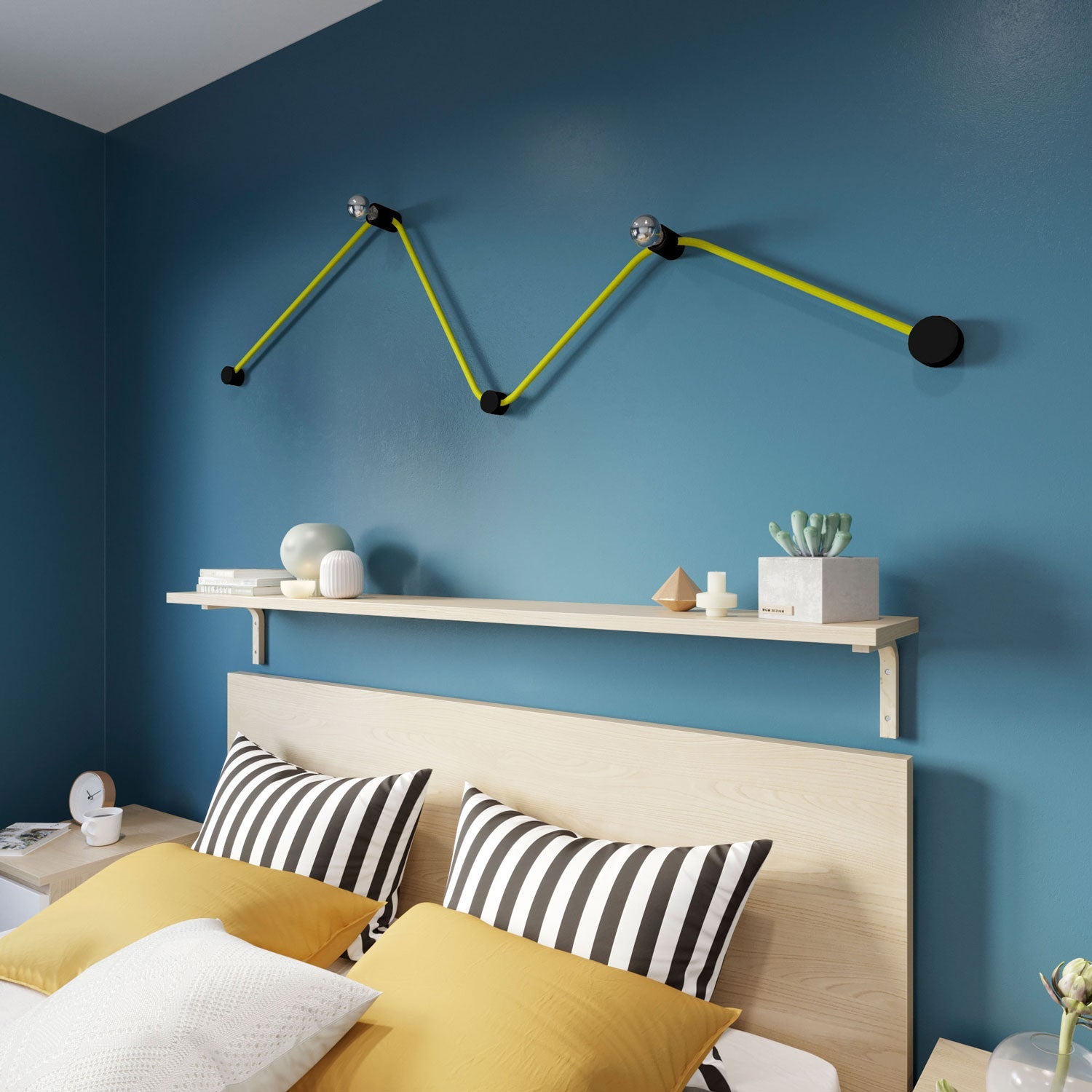 Sistema Filé Wiggle Kit - con cavo CF10 di 3 m per catenaria e 5 componenti in legno verniciato nero per interni - Creative Cables