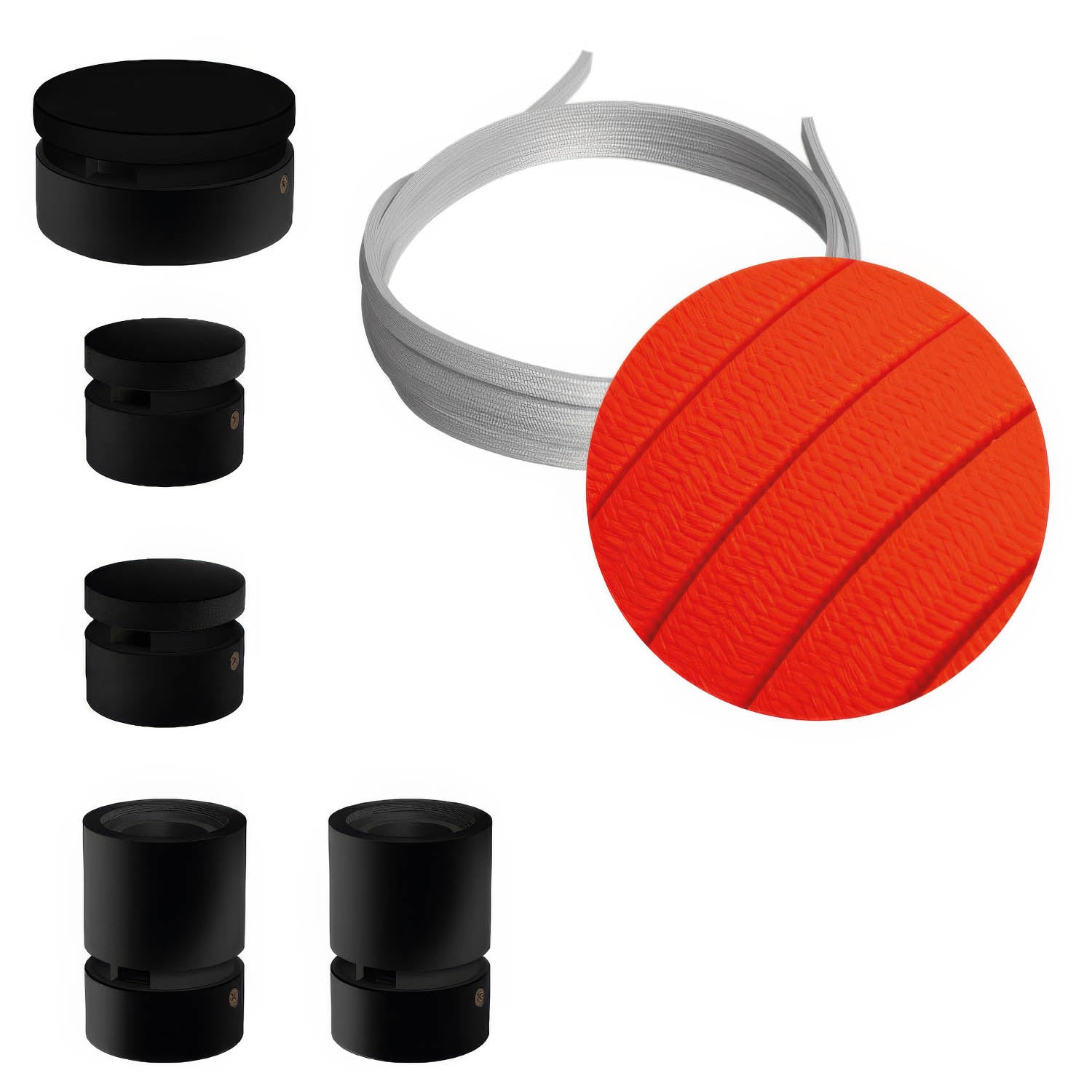 Sistema Filé Wiggle Kit - con cavo CF15 di 3 m per catenaria e 5 componenti in legno verniciato nero per interni - Creative Cables