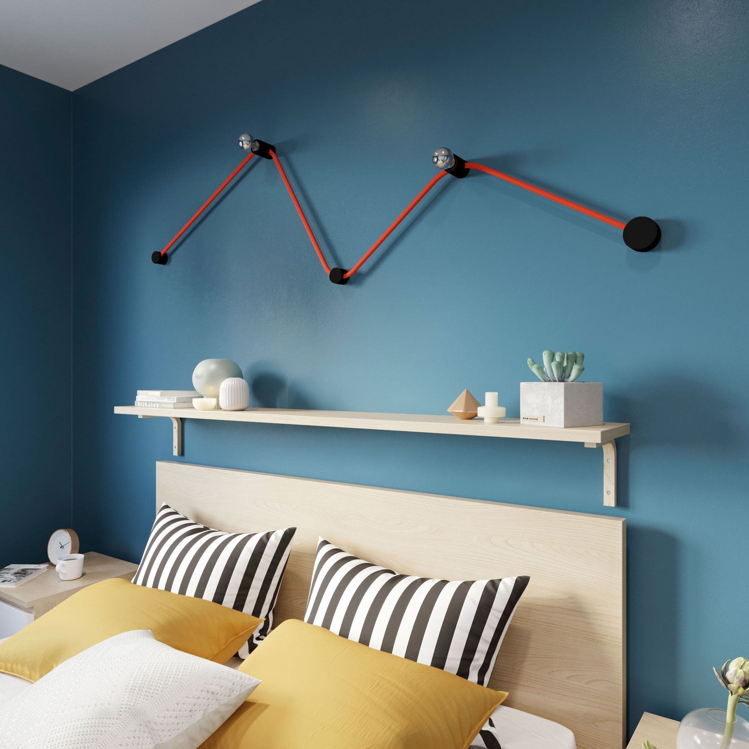 Sistema Filé Wiggle Kit - con cavo CF15 di 3 m per catenaria e 5 componenti in legno verniciato nero per interni - Creative Cables