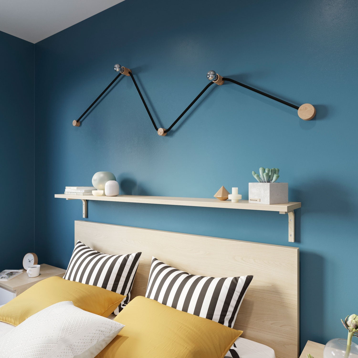 Sistema Filé Wiggle Kit - con cavo CM04 di 3 m per catenaria e 5 componenti in legno per interni - Creative Cables