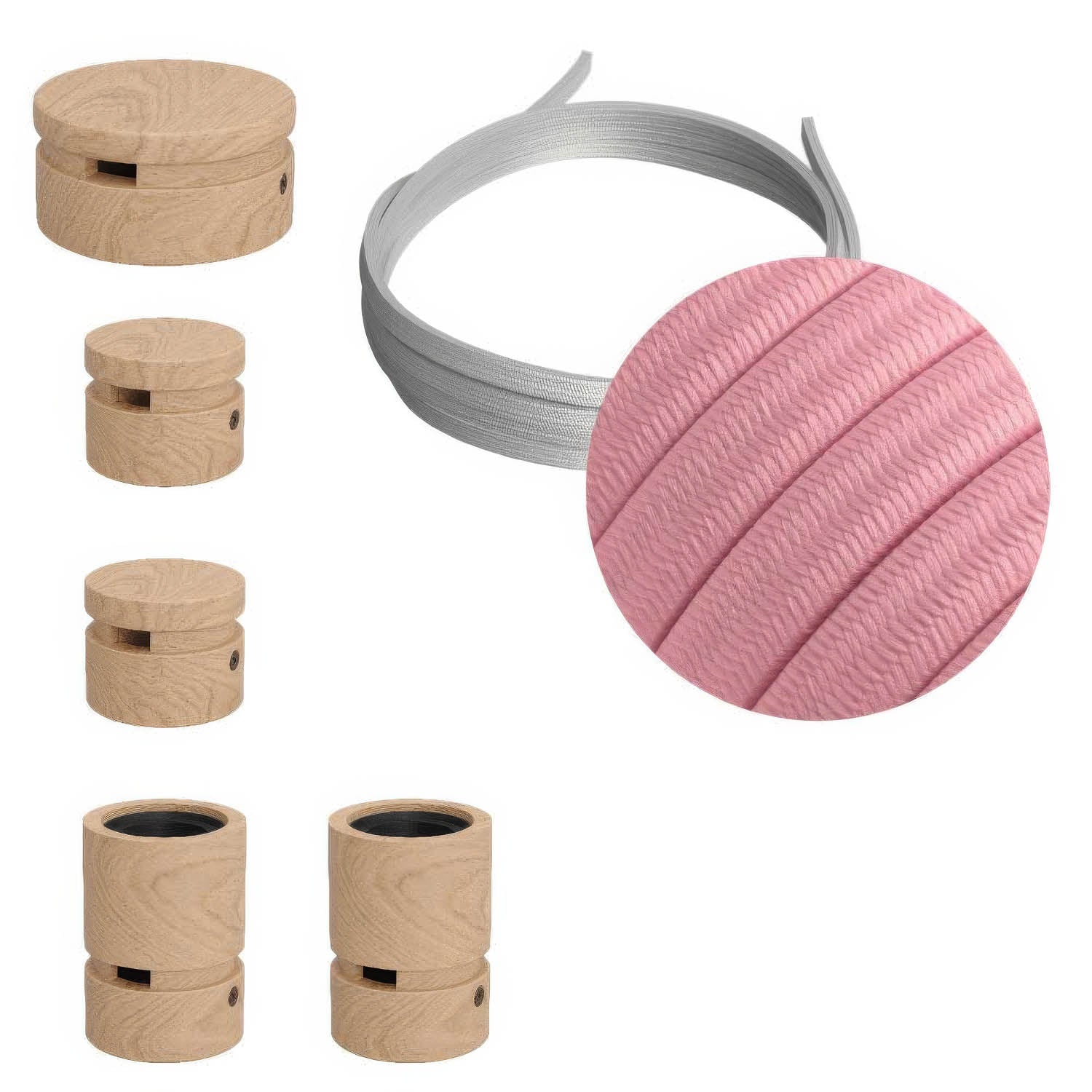 Sistema Filé Wiggle Kit - con cavo CM16 di 3 m per catenaria e 5 componenti in legno per interni