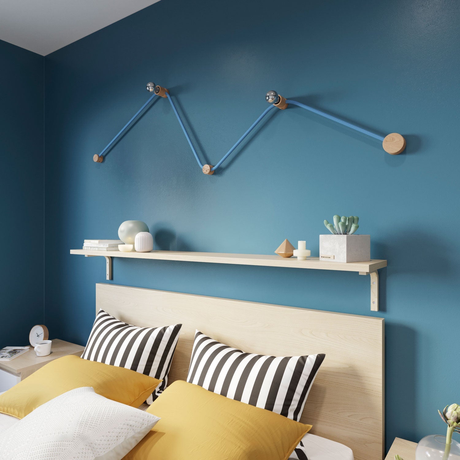 Sistema Filé Wiggle Kit - con cavo CM17 di 3 m per catenaria e 5 componenti in legno per interni - Creative Cables