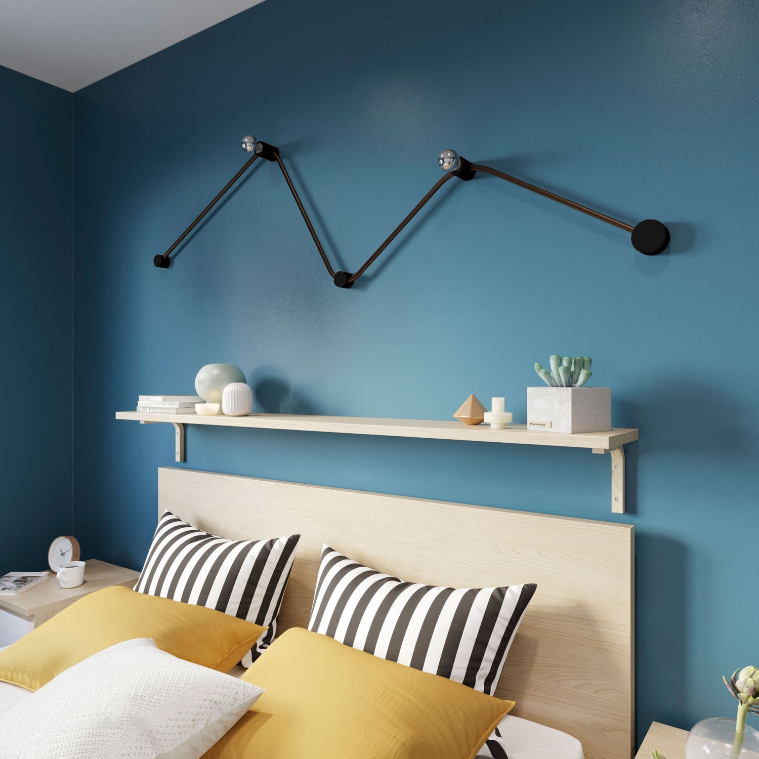 Sistema Filé Wiggle Kit - con cavo CZ22 di 3 m per catenaria e 5 componenti in legno verniciato nero per interni - Creative Cables