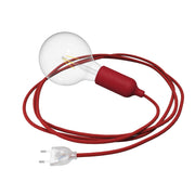 Snake Lampada in silicone con interruttore e spina - Rosso