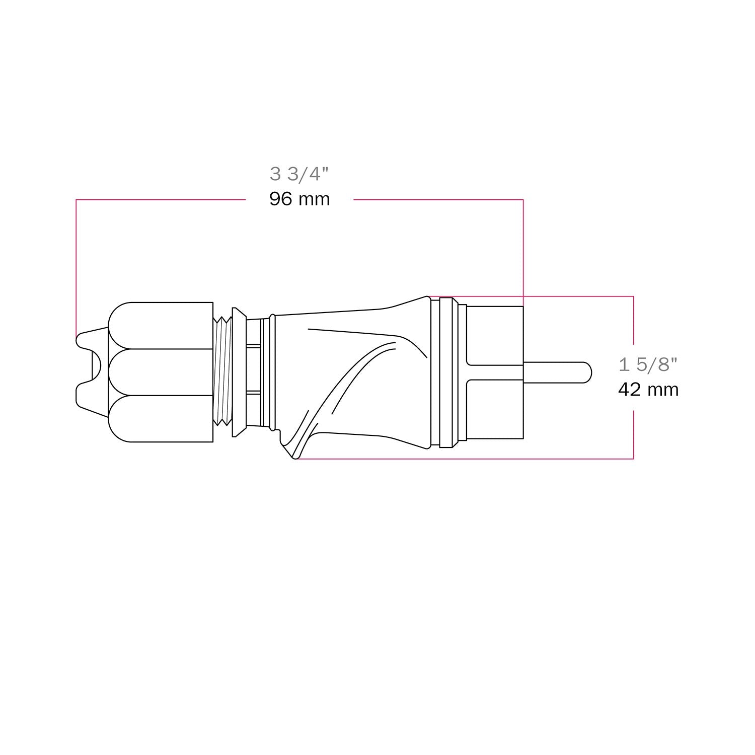 Spina Schuko Nera 16A 250V IP44 per esterno - Compatibile Sistema Modulair - Nero
